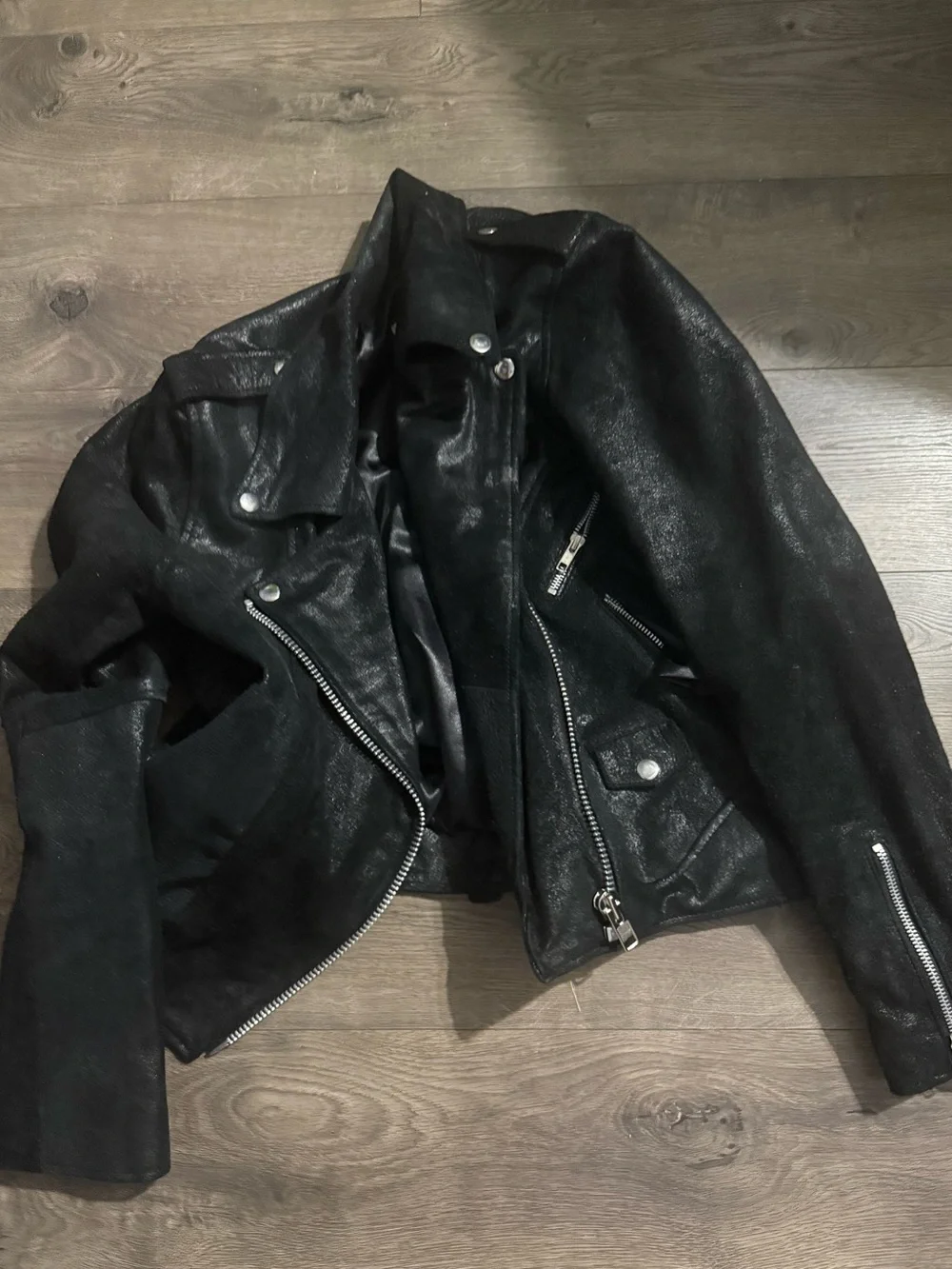 Free people x understated leather black leather jacket